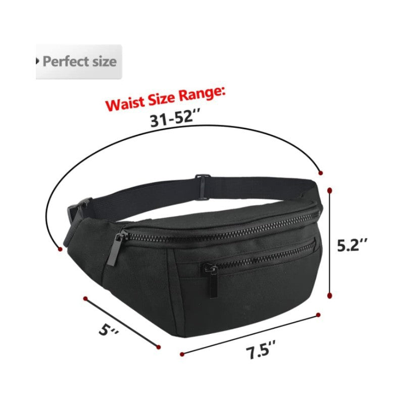 black 600d polyester unisex waist bag,custom,dimensions