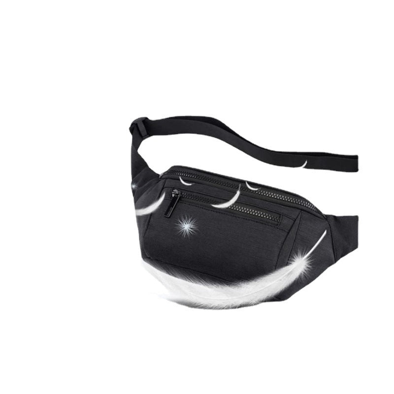 black 600d polyester unisex waist bag,custom,flat