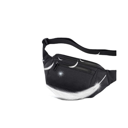 black 600d polyester unisex waist bag,custom,flat