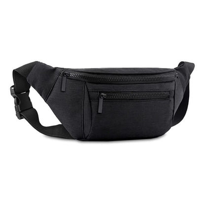 black 600d polyester unisex waist bag,custom,front