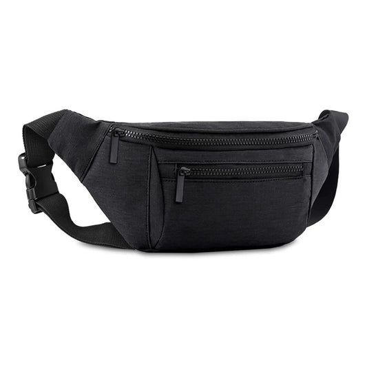black 600d polyester unisex waist bag,custom,front