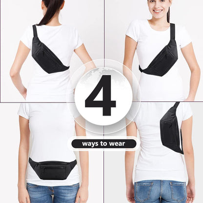 black 600d polyester unisex waist bag,custom,model display