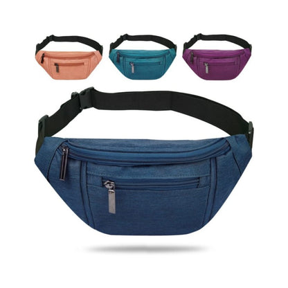blue 600d polyester unisex waist bag,custom,front