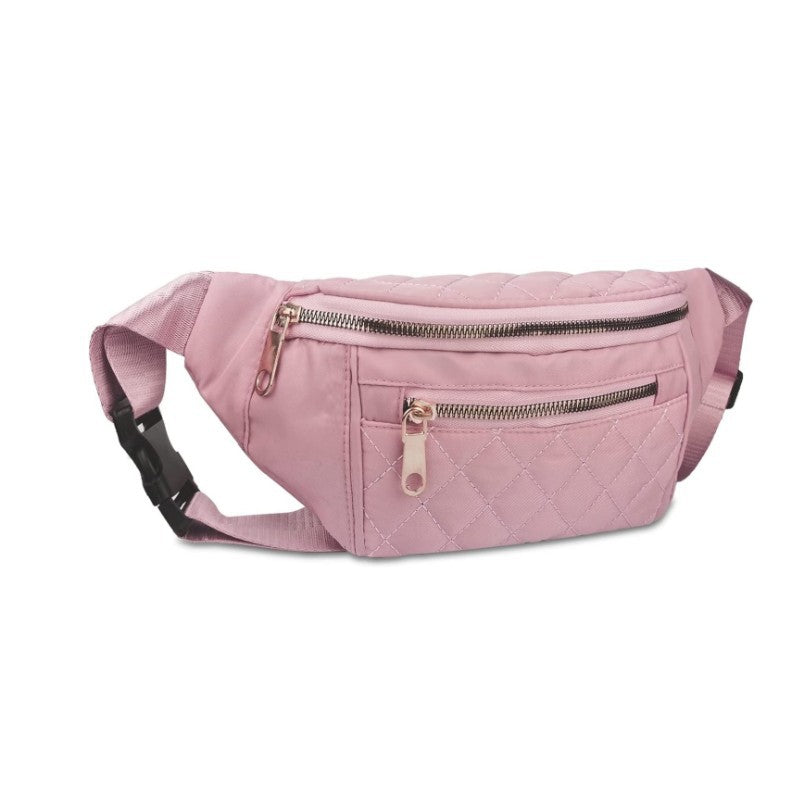 pink 600d polyester unisex waist bag,custom,front