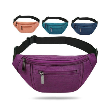 purple 600d polyester unisex waist bag,custom,front