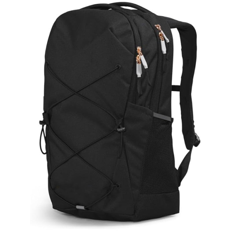 urban commuter backpack with side bottle pocket and external storage system