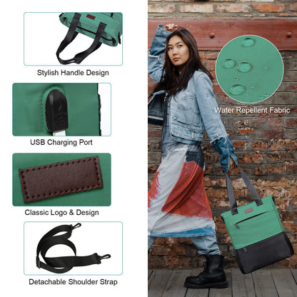 usb charging laptop backpack with water resistant fabric and detachable shoulder strap