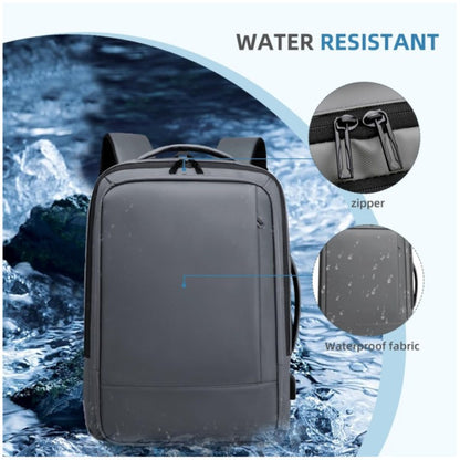 water resistant laptop backpack with durable fabric and protective zipper design