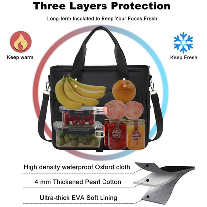 black oxford waterproof insulated cooler tote bag,custom,detail