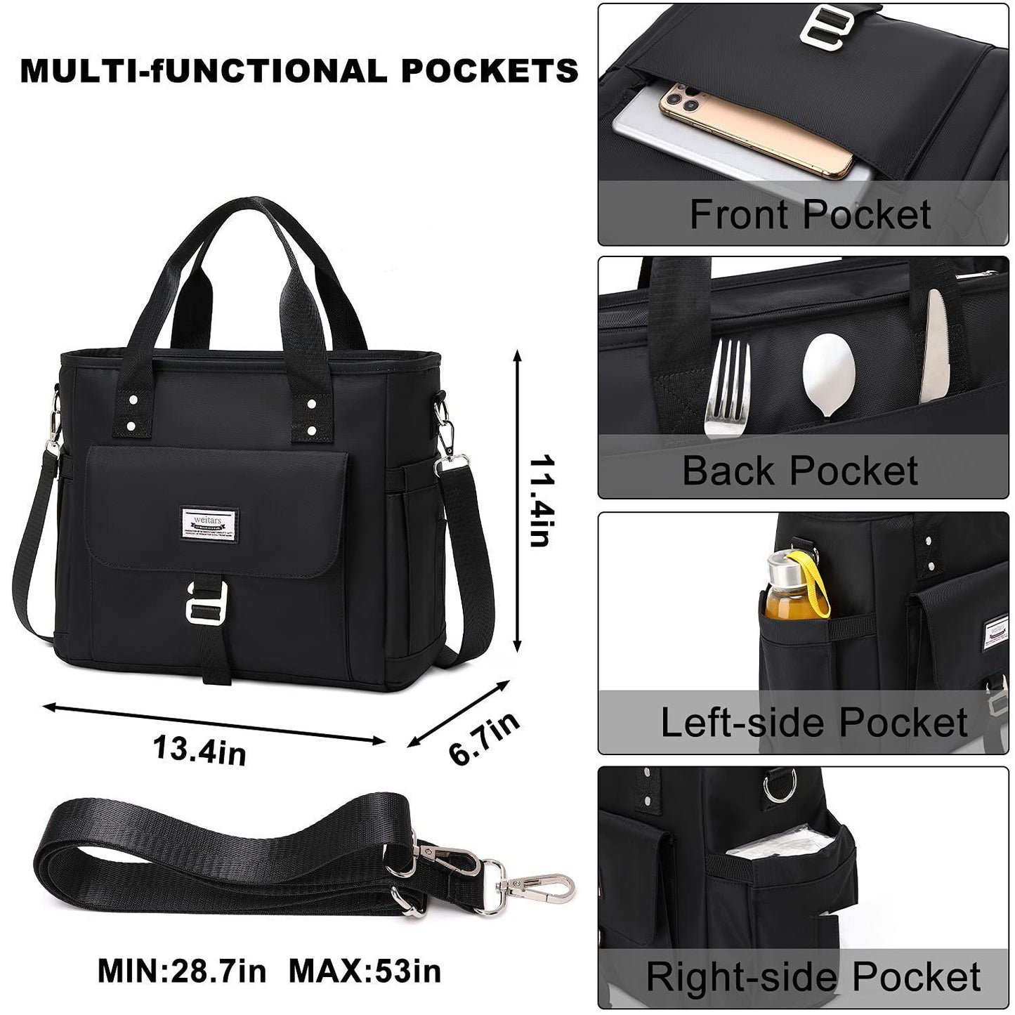 black oxford waterproof insulated cooler tote bag,custom,dimensions