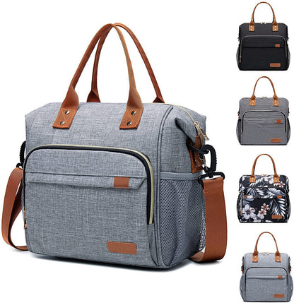 gray oxford waterproof insulated lunch bag,custom,front
