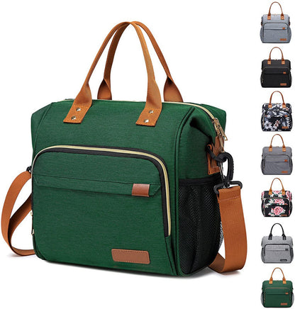 green oxford waterproof insulated lunch bag,custom,front