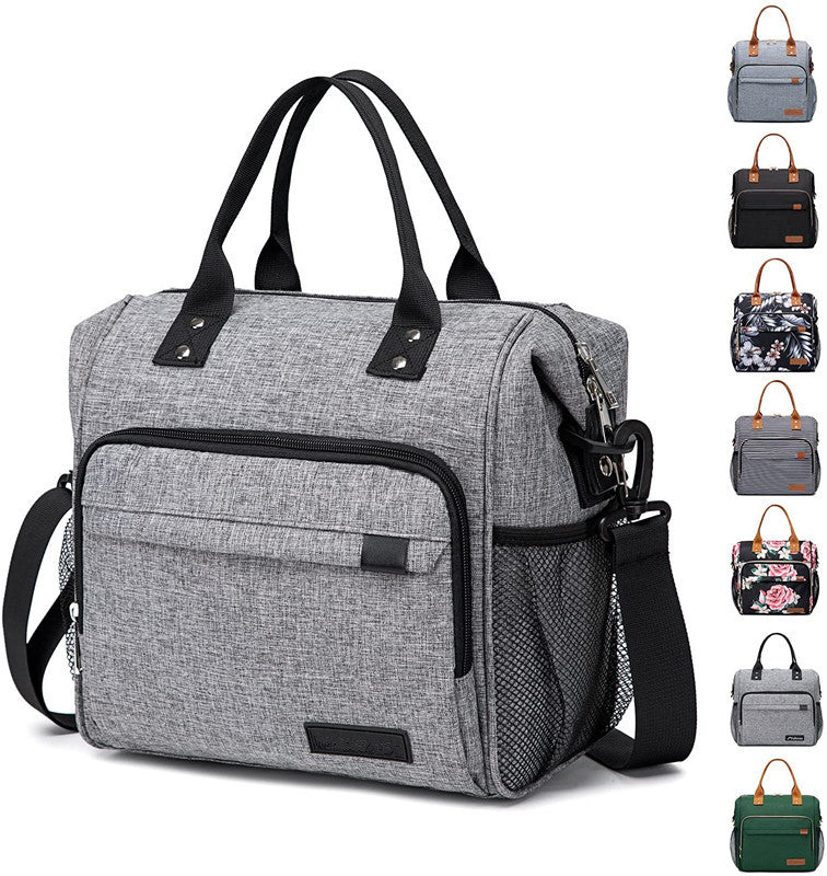 lead gray oxford waterproof insulated lunch bag,custom,front