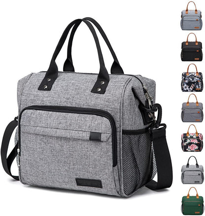 lead gray oxford waterproof insulated lunch bag,custom,front