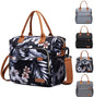 leaves print oxford waterproof insulated lunch bag,custom,front