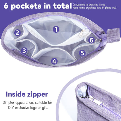 makeup bag with waterproof pu lining and zipper compartment interior