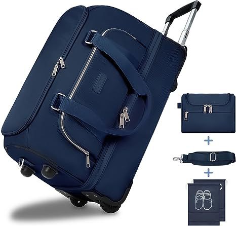 blue wheeled garment bag,custom,front