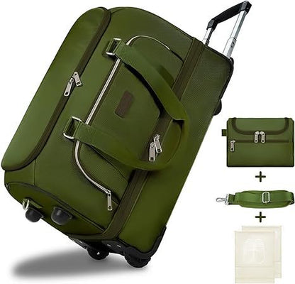 green wheeled garment bag,custom,front