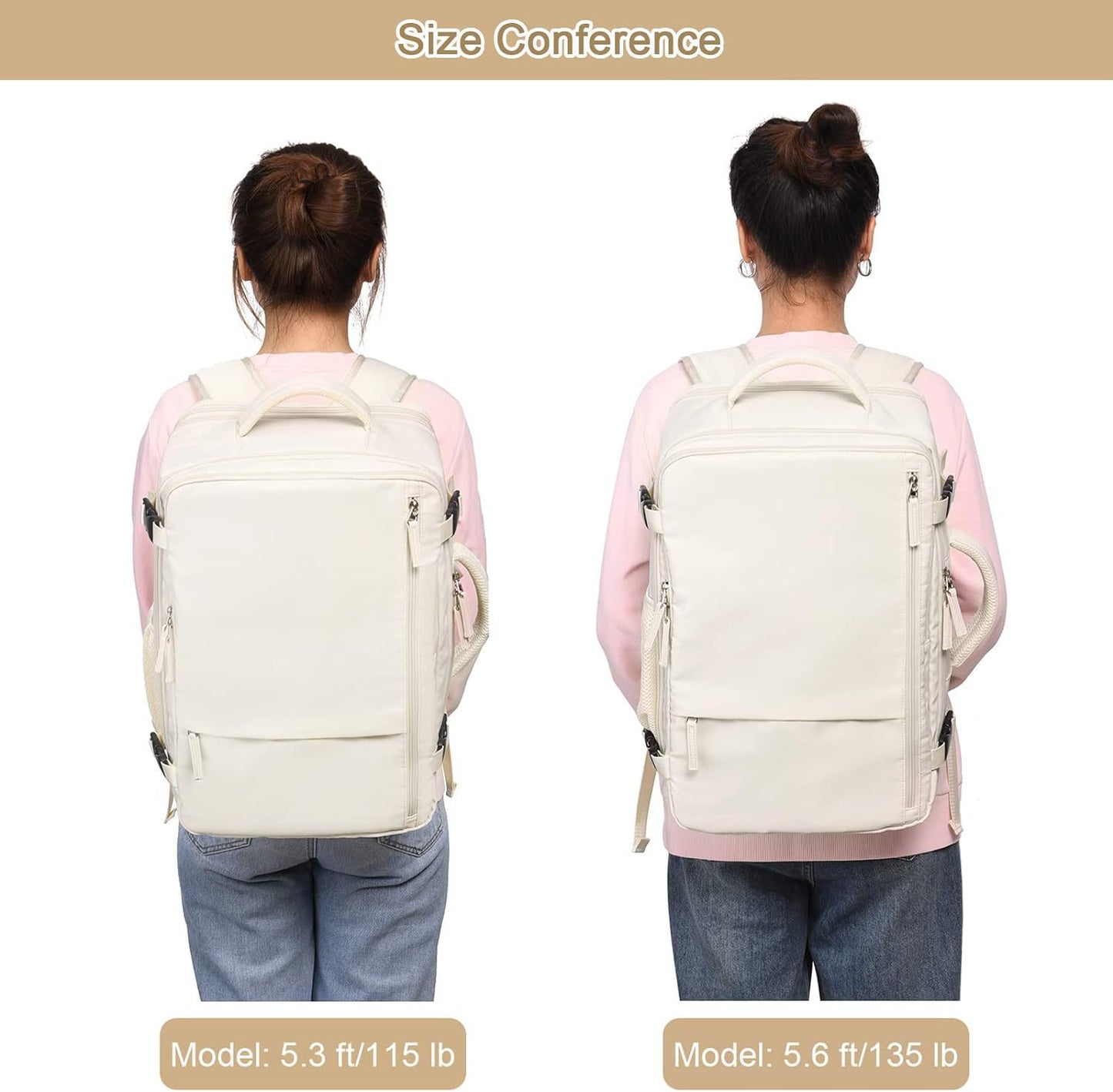 women travel backpack size fit display for everyday travelling