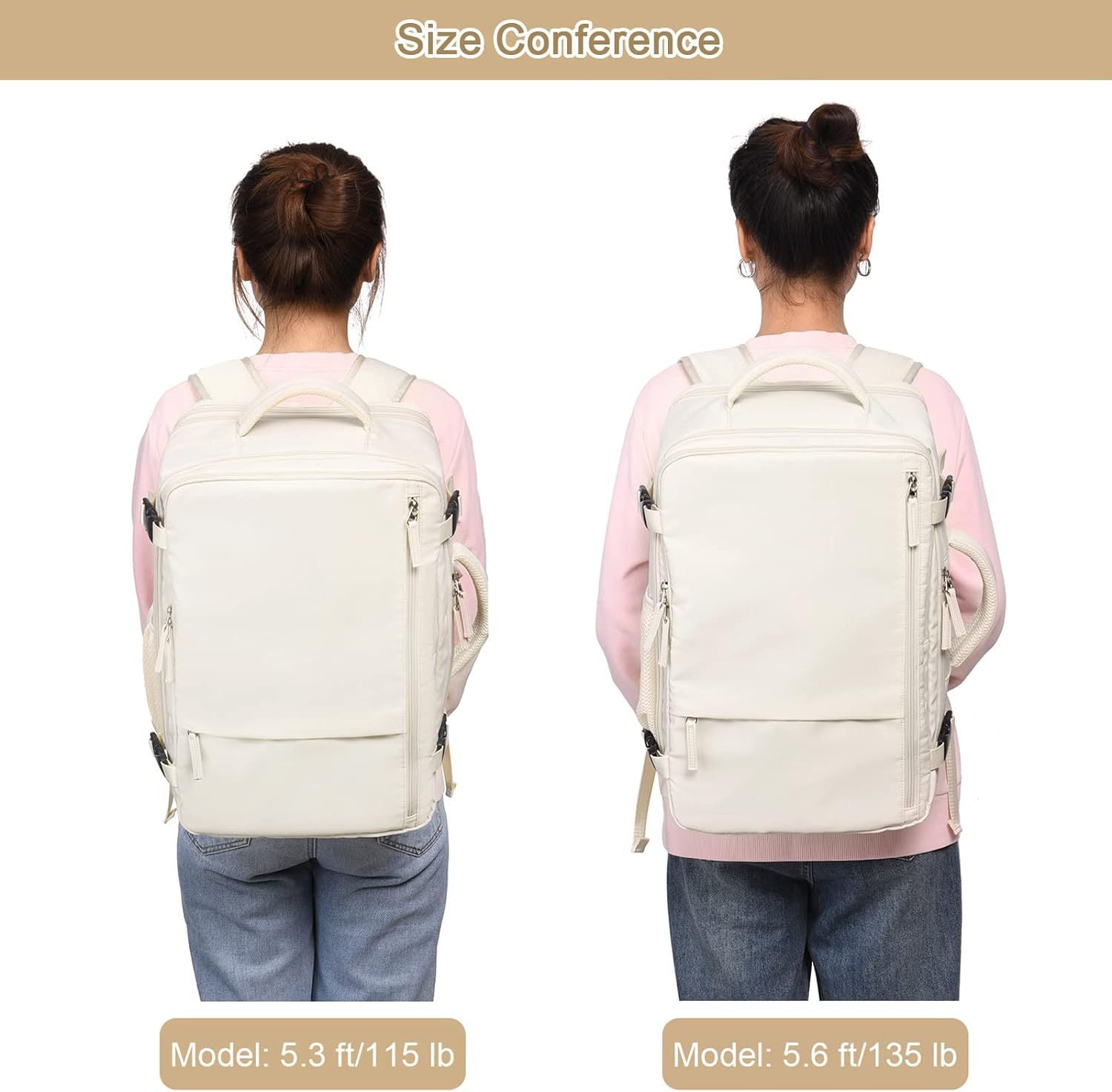 women travel backpack size fit display for everyday travelling